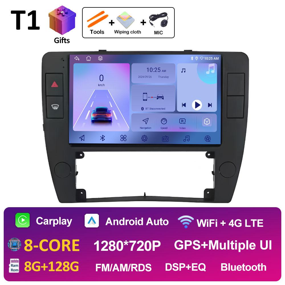 Беспроводная стереосистема Carplay DSP для Volkswagen Passat B5 2000 2001 2002 2003 2004 2005 Android 14 Вентилятор охлаждения Bluetooth Аксессуары