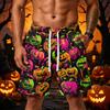 Мужские свободные шорты на Хэллоуин с карманами, на кулиске, спортивные повседневные шорты для спорта и ношения