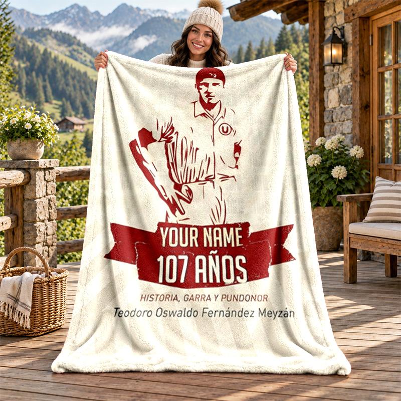 Club Universitario de Deportes Custom Name Flannel Blanket Personalized Soft Warm Plush Throw Blanket Customized Gift for Family Friends