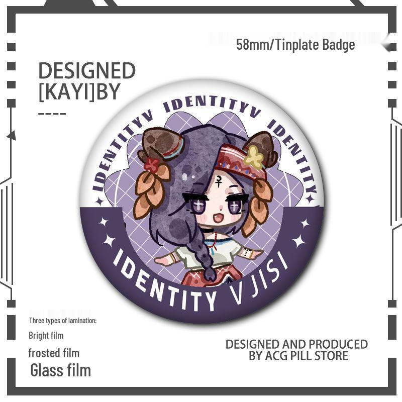 Identity V Q Version Fanmade Badges: Antique Dealer, Fisherman, Emblems, Embalmer, Prisoner, Perfumer, Laser Grains.