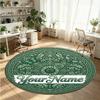 Mandala Ornament (388) Theme Round Crystal Velvet Rug Custom Name Text Personalized Floor Mat Home Decor Non Slip Crystal Carpet