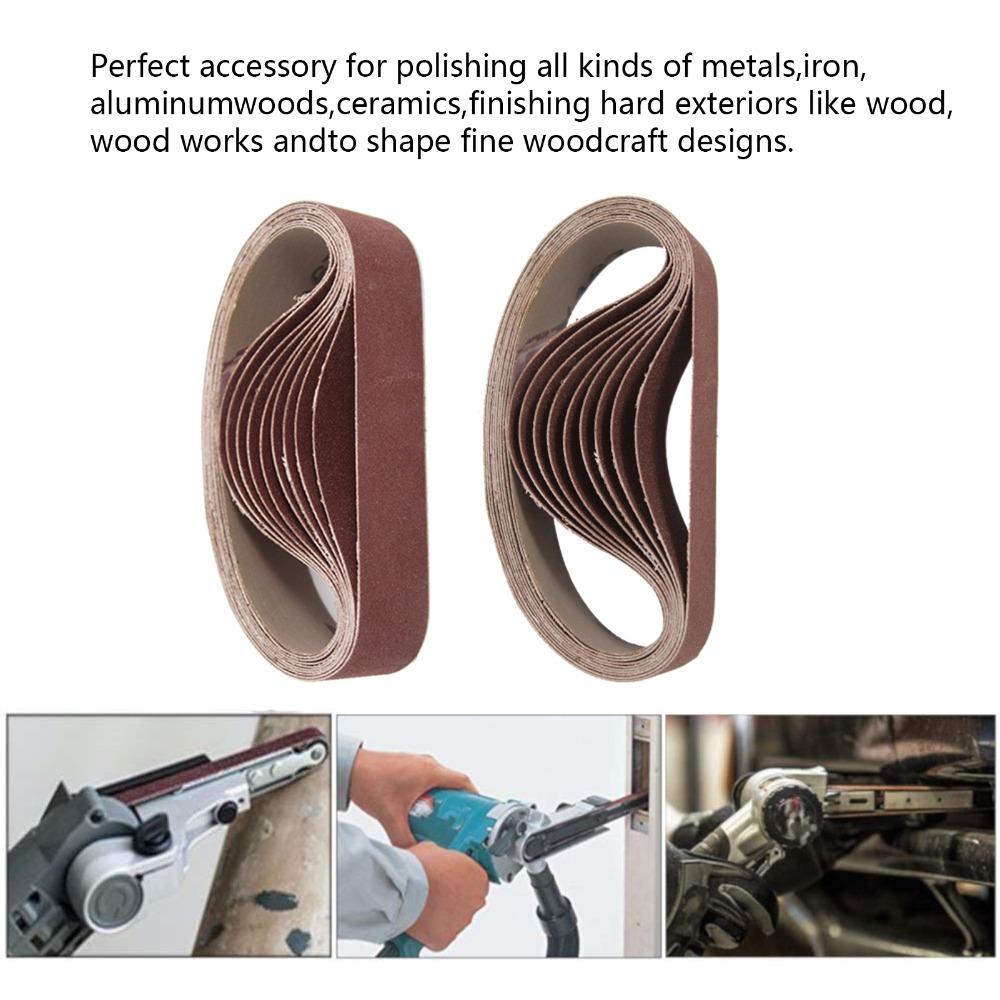 10pcs Alumina Abrasive Sanding Belts Belt Sander Sandpaper Cutting Machine