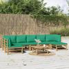 VidaXL Garden Lounge Set 8 Pcs with Green Bamboo Cushions 3155174