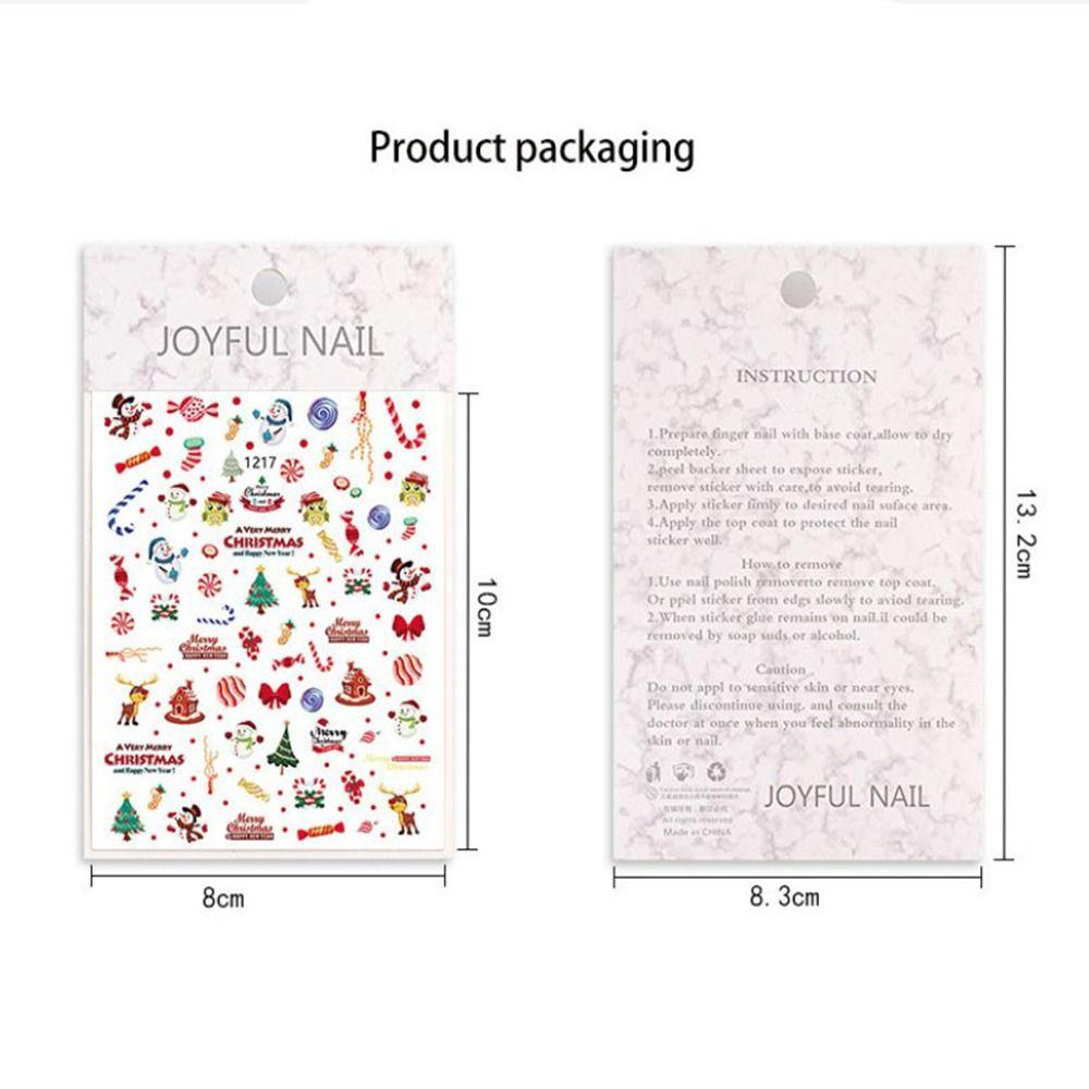 Nail Salon Santa Claus New Year Decals Manicuring Foils Christmas Nail Art Stickers Nail Decoration