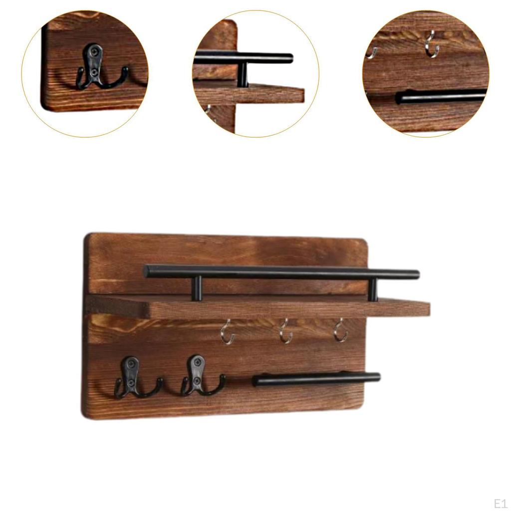 Держатель ключей и почты для стены домашнего офиса спальни декоративный с 5 металлическими крючками