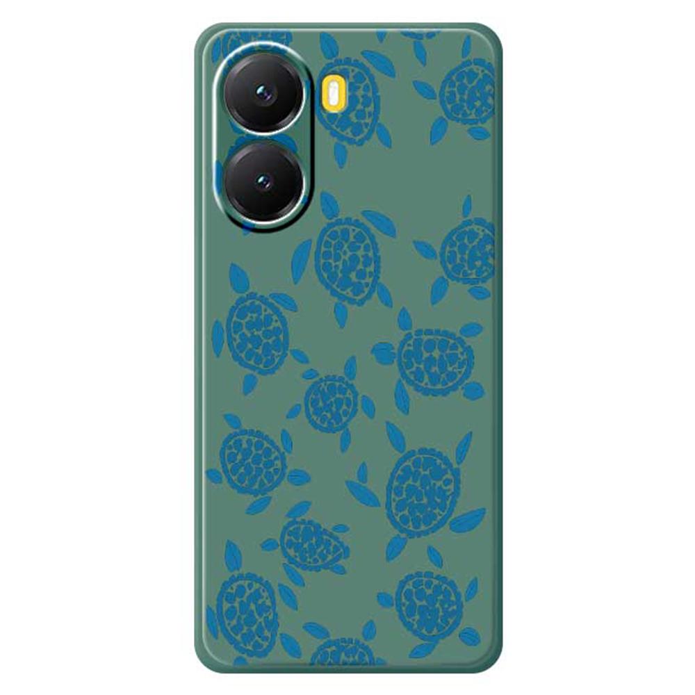 For Xiaomi Redmi Turbo 4 5G/Poco X7 Pro 5G Case Blue Turtle Pattern Printing Straight Edge TPU Phone Back Cover