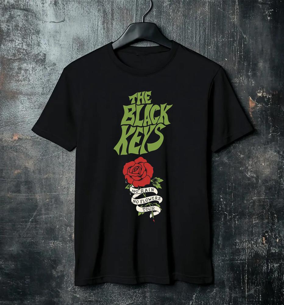 Rare The Black Keys No Rain No Flowers Tour Dates T Shirt Black All Size AR1372 Unisex T-Shirt