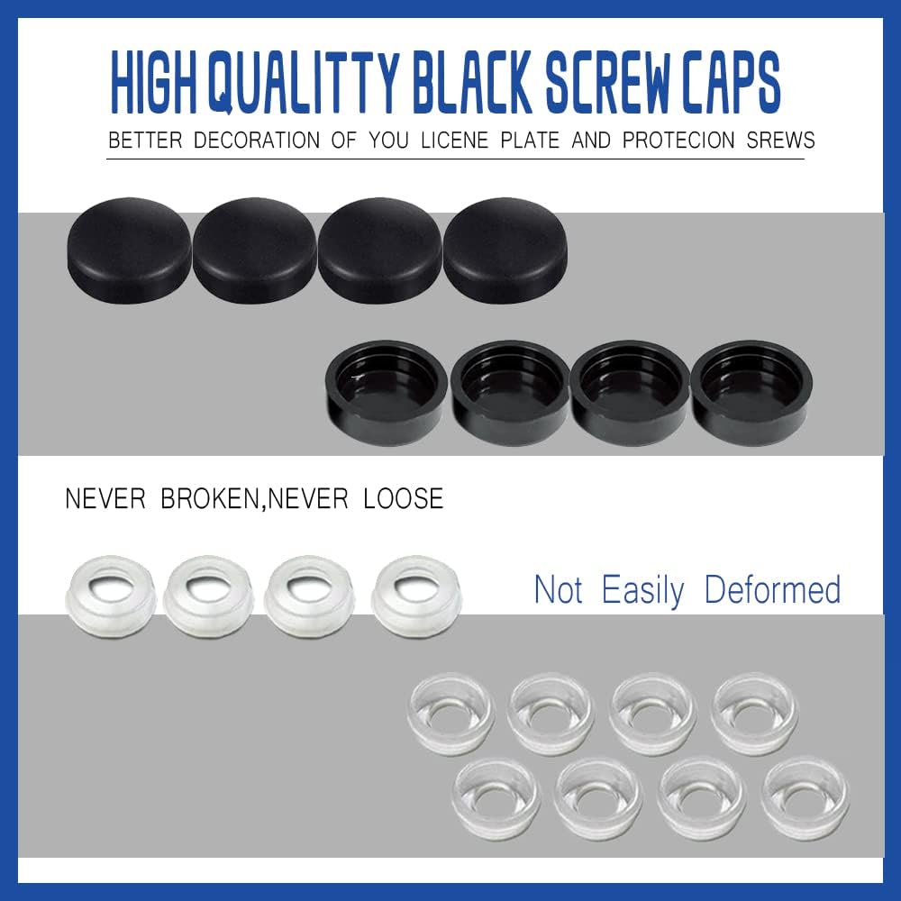 Набор из 8 шт. противоугонных винтов для номерного знака, антивандальный крепеж, набор винтов из нержавеющей стали для передней и задней рамки номерного знака
