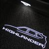 Светодиодная дверная приветственная предупреждающая лампа для TOYOTA HIGHLANDER 2007-2024 Проектор теневой логотип на полу Лазерный значок Модель Логотип Лампа FJ8 hlpg5