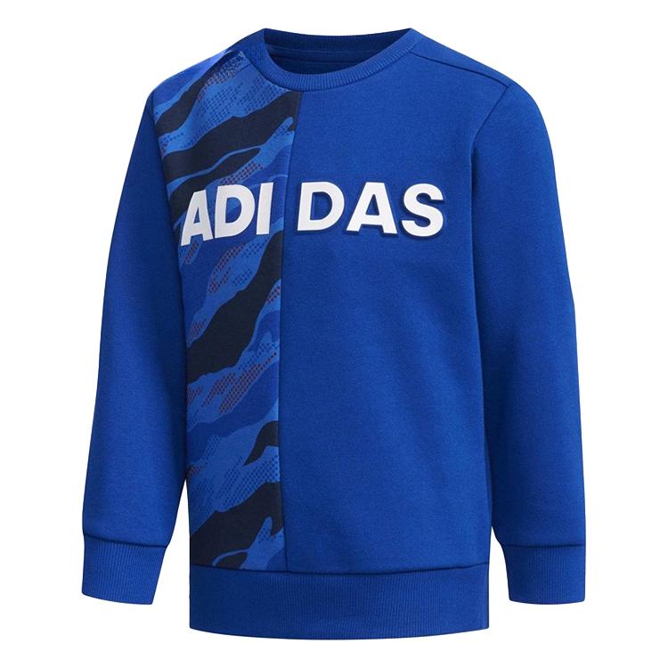 adidas Серия для занятий спортом на открытом воздухе Теплый удобный флисовый пуловер с длинными рукавами Детские топы Синий DT2416