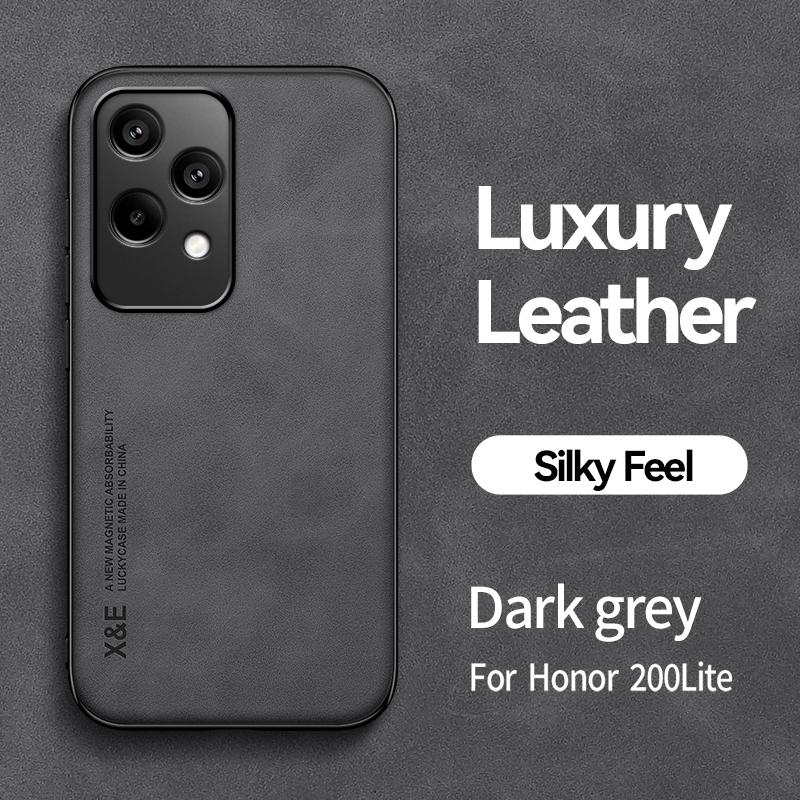 Retro Magnetic Suede Leather Case For Honor 200 Lite Honor200 Lite Shockproof Matte Silicone Soft Case Cover