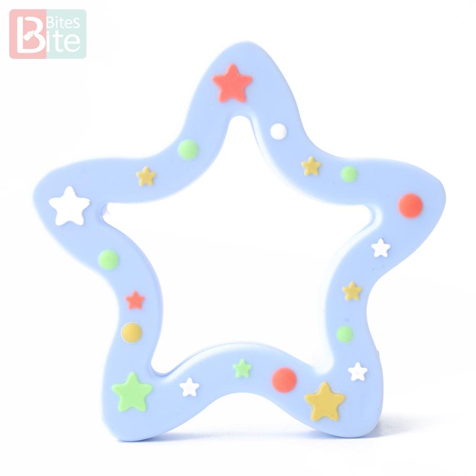 Bite Bites 1Pc Silicone Teether Christmas Gifts Tree Snowflake Pacifier Chain Making Food Grade Silicone Sika Deer Baby Teether