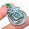 RubyFuchsite, Diopside Gemstone 925 Sterling Silver Jewelry Pendant 2.17" Q8Z64