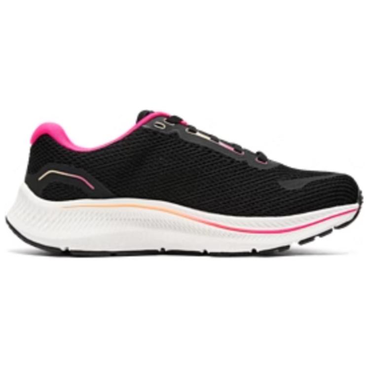 Skechers Серия Go Ретро Мода Низкие Повседневные Беговые Кроссовки Женские кроссовки Черный Розовый 128614-BKHP