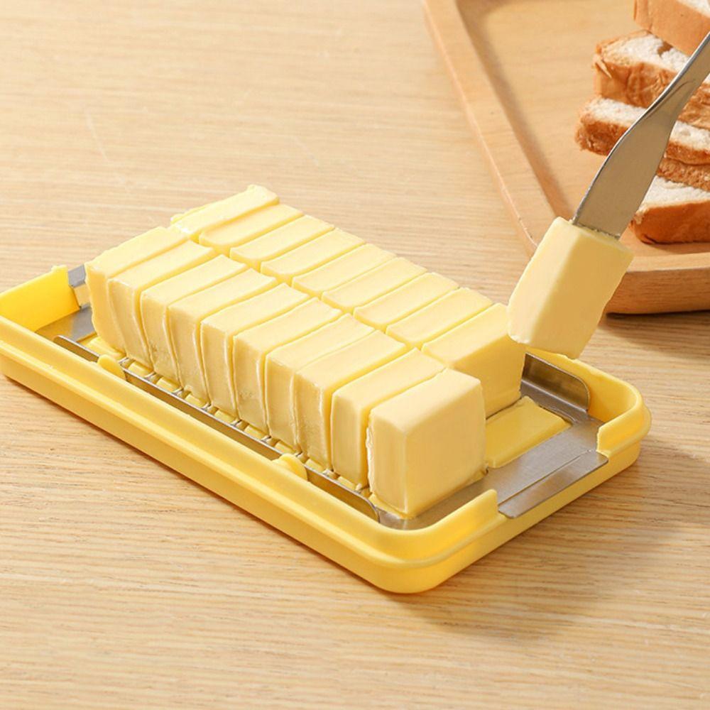 with Cutting Net Butter Slicer Box Clear Lid Cheese Keeper Kitchen Baking