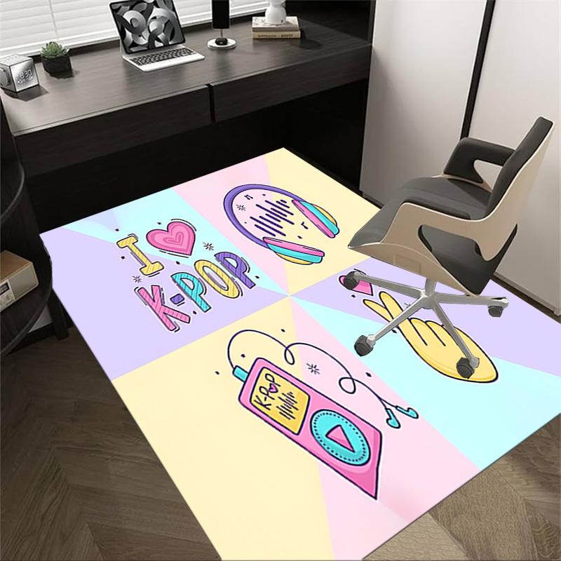 1PC K pop I love Extra Large Non Slip Floor carpet, Office, family, bedroom, Studio Large Area Rug Indoor Rugs