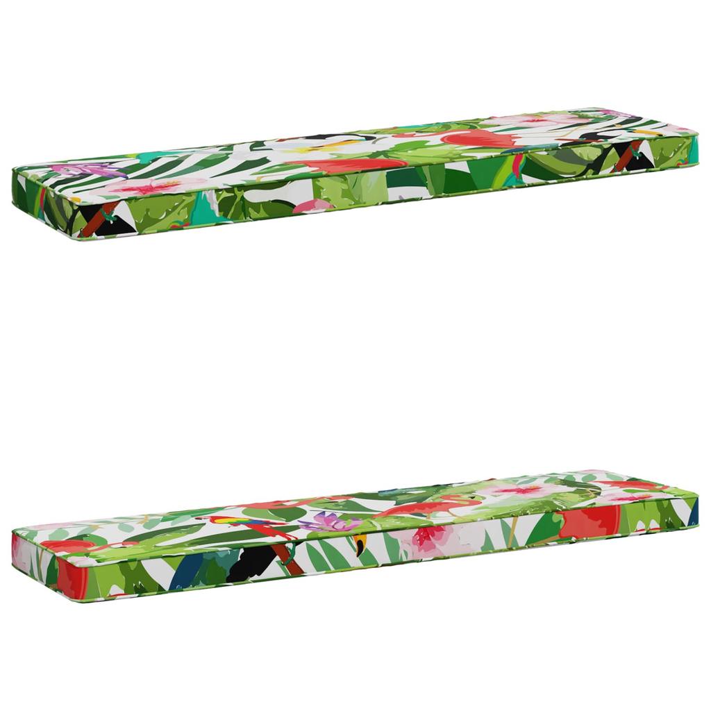 2 piece Bench Cushions VUGHT 2 pcs 100percent Polyester Multicolor