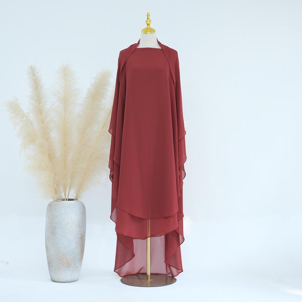 2023 Loriya Однотонный Двухслойный Шифоновый Платок Полный Круг Большой Платок на Голову HJ916