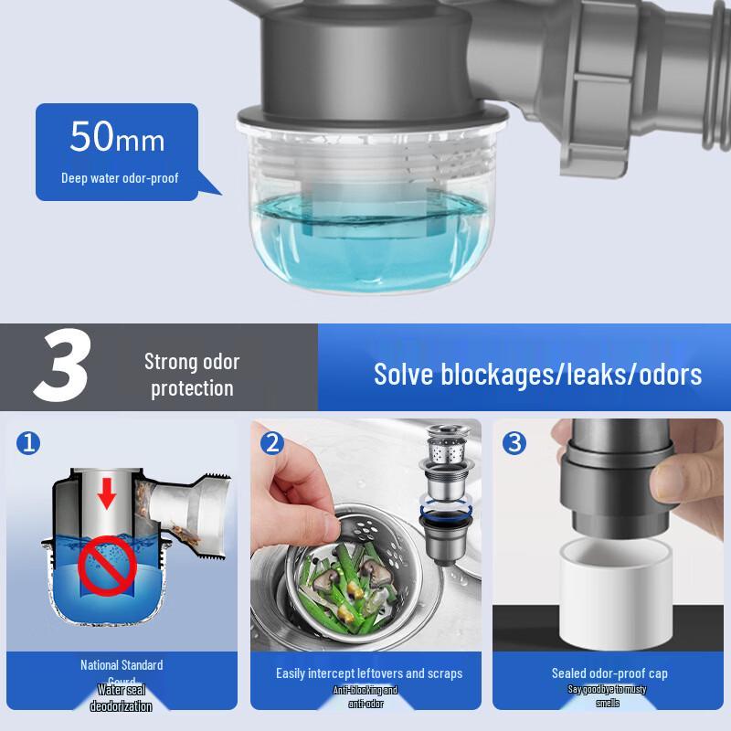 LISM Retractable Under-Sink Drain Pipe