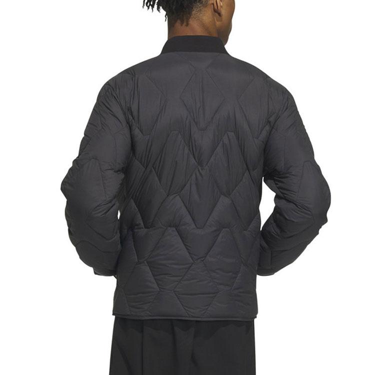 adidas Сплошной цвет с логотипом, теплая спортивная тренировочная повседневная куртка-пуховик, мужская верхняя одежда, черный IW0775