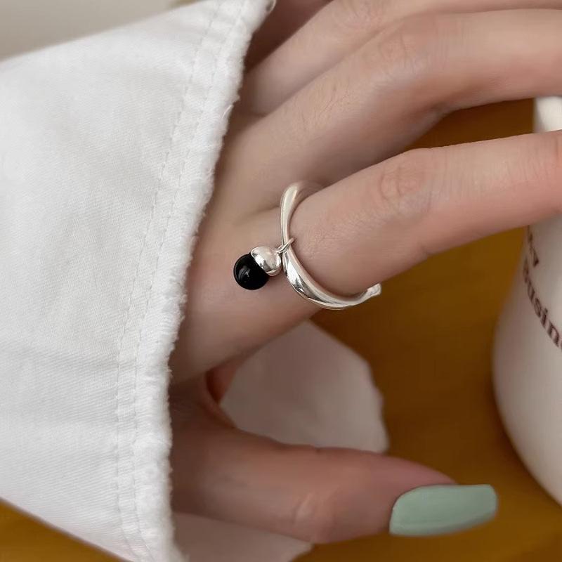 VENTFILLE 925 Sterling Silver Geometry Pearl Irregular Rings For Women Korean Sweet Temperament Jewelry Girls Gift Dropshipping
