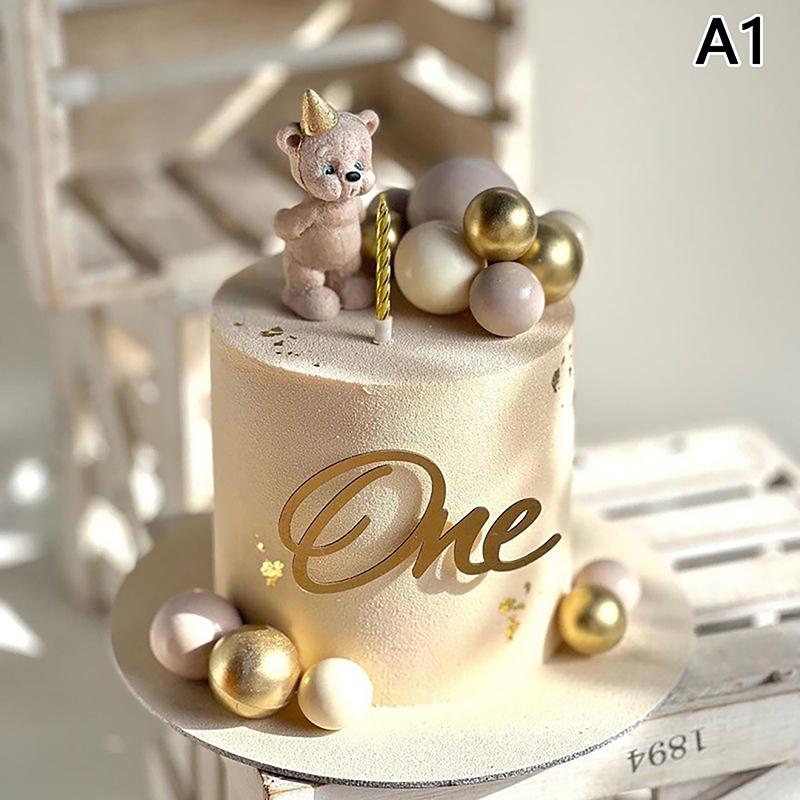 One Happy Birthday Cake Topper Acrylic Rose Gold One Cupcake Topper For Kids