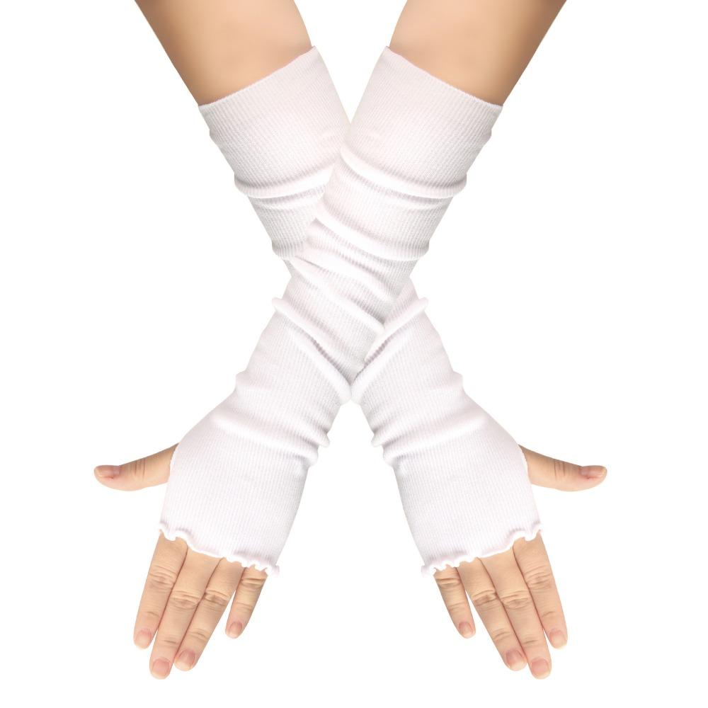 Stretchy Fingerless Gloves Long Design Arm Sleeve Y2K Punk Gloves Y2K Aesthetic