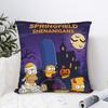 Pillow Cover SSimpsons Spooky Springfield Shenanigans Halloween  Novelty Pillow Case For Couch Sofa Bedroom Pillowcases