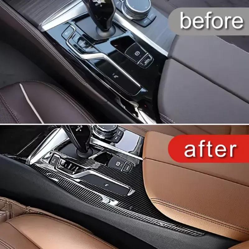 LHD For BMW 5 Series 6GT G32 G30 2017- Chrome ABS Center Gear Shift Panel Decorate Cover Shift Lever Panel Trim Cover