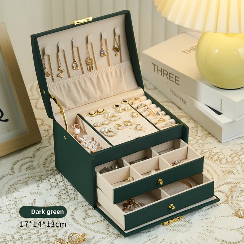 Коробка для хранения ювелирных изделий, Высококлассная Изысканная Многослойная Большая вместимость для серег-пуссетов, серег, браслетов, колец, ювелирных изделий.