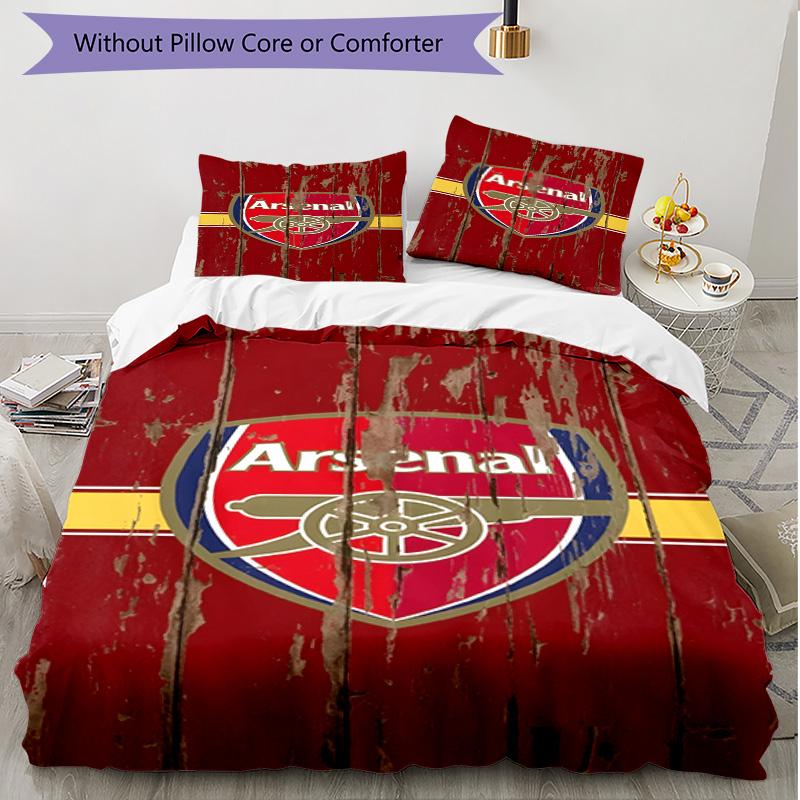 3pcs Duvet Cover Set (1*Duvet Cover + 2*Pillowcase, Without Core), football F.C Print Soft All‑Season Bedding Set, Home Bedroom Decor Gift