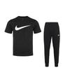 Sportswear Swoosh Solid Color Simple Big Logo Print Crew Neck Short Sleeve T-Shirt Slim Fit Cuffed Pants Casual Sports Set DC5095-010+BV2680-010