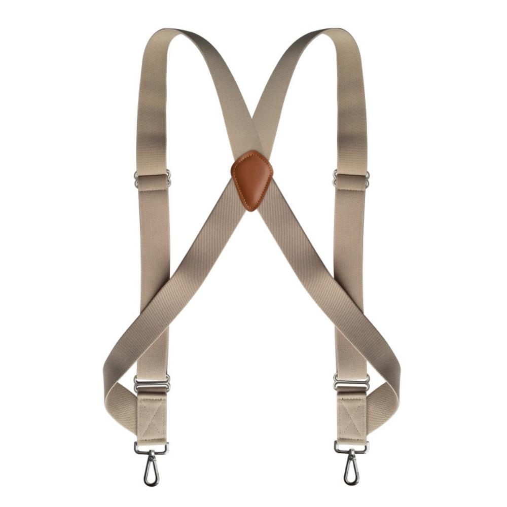 Retro Leather Suspenders Metal Clip Suspender Clip Simple Suspenders for Men Gift