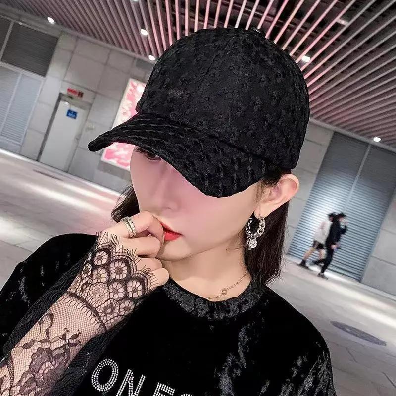 WTEMPO Hollow Out Duck Tongue Hat Women's Summer Lace Flower Korean Version Versatile Sun Shield Hat Breathable Solid Baseball Hat
