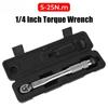 5-25N.m Micrometer Car Motorbike Disassembly Tool Professional Adjustable Torque Wrench 1/4'' Drive Spanner Hand Tool