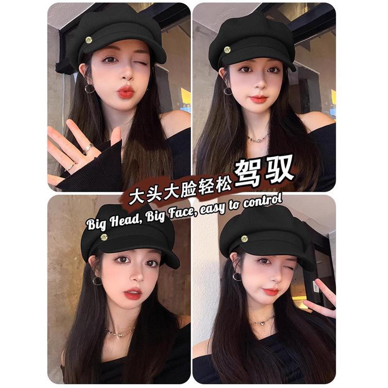 Шляпа Женская Однотонная Универсальная Осенне-Зимняя Восьмиугольная Шляпа Подчеркивает Лицо Маленькая Арт Ретро Шляпа Газетчика Тренд