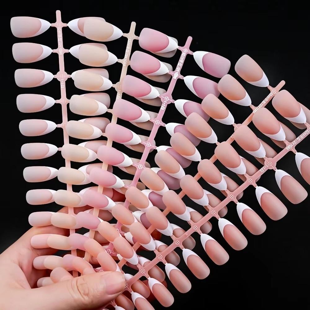 150Pcs False Nails Medium Almond Shape Fake Nails New French Nail Tips Salon Use
