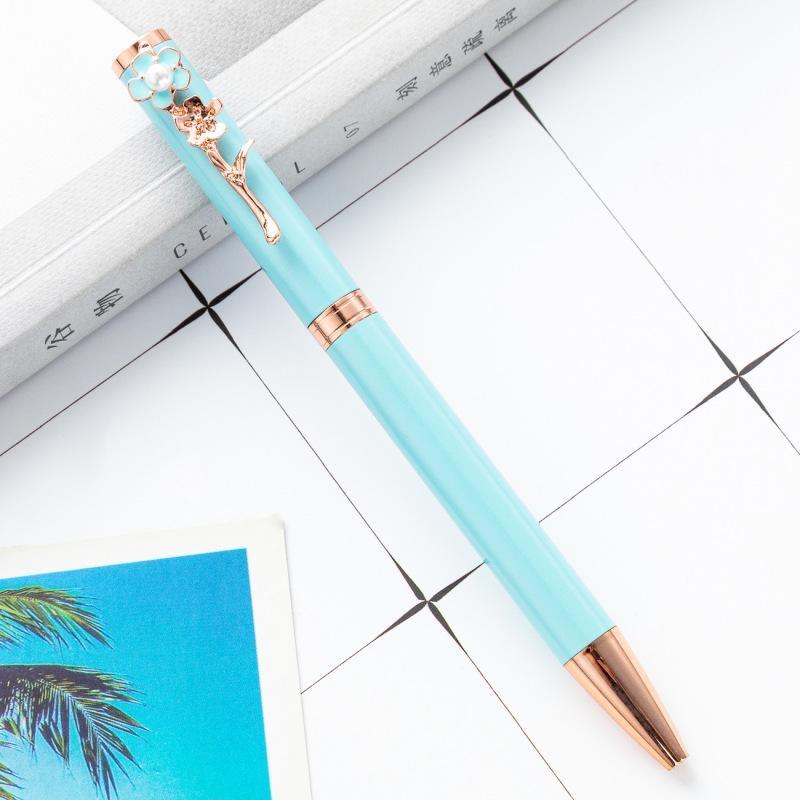 1 шт., модные красочные цветочные клипсы, шариковая ручка, школьные канцелярские принадлежности для студентов, канцелярские принадлежности