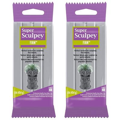 Super Sculpey Firm Серый 454г (2 упаковки) / Полиформ Серый Скульптурный Формовочный Набор для Лепки Фигурок Sculpey R-1178-02
