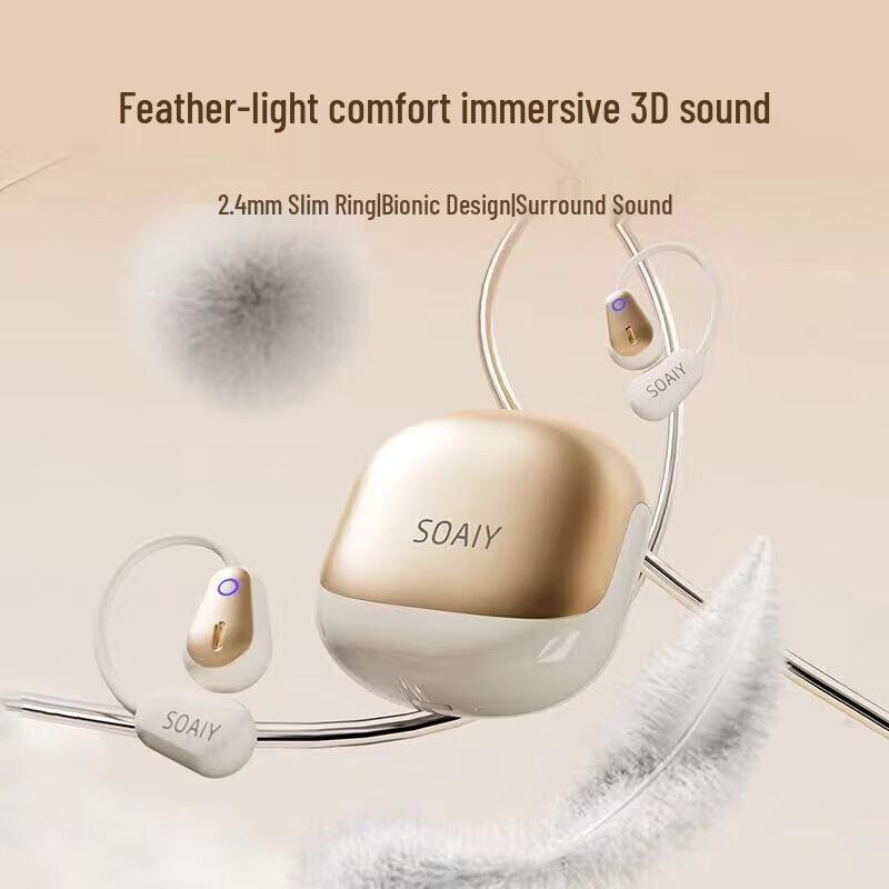 Soai GD36 Беспроводные спортивные наушники с костной проводимостью, открытого типа, с креплением на ухо, Bluetooth