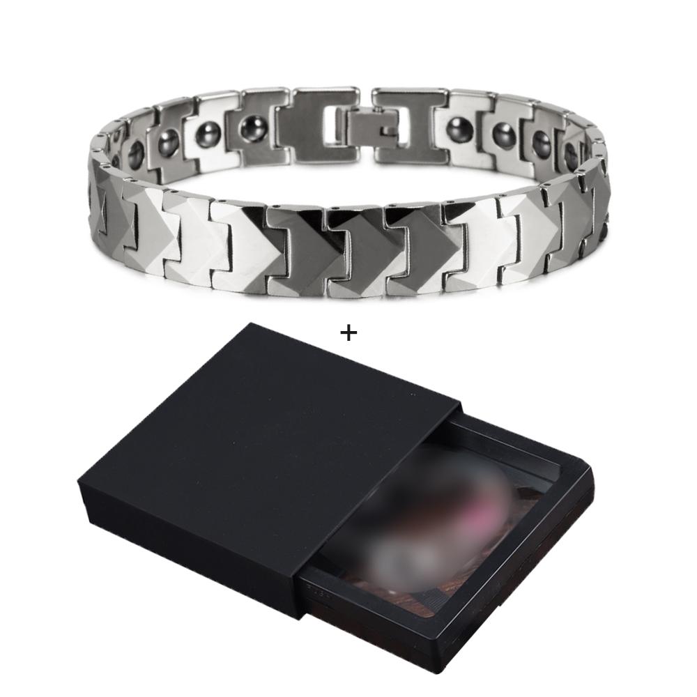 Ikuinen вольфрамовый браслет с защитой от царапин, мужской браслет со стрелкой 12 мм, магнитный браслет, мужские преимущества, золотая цепочка, энергетический гематитовый браслет, мужской