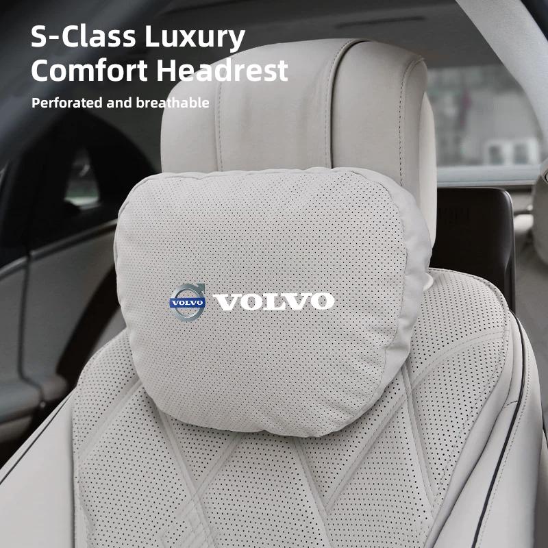 Volvo Car Suede Seat Headrest Cotton Neck Pillow For Volvo V60 V40 XC90 S60 C30 XC60 V70 S90 Rdesign Auto Interior Lumbar Pillo