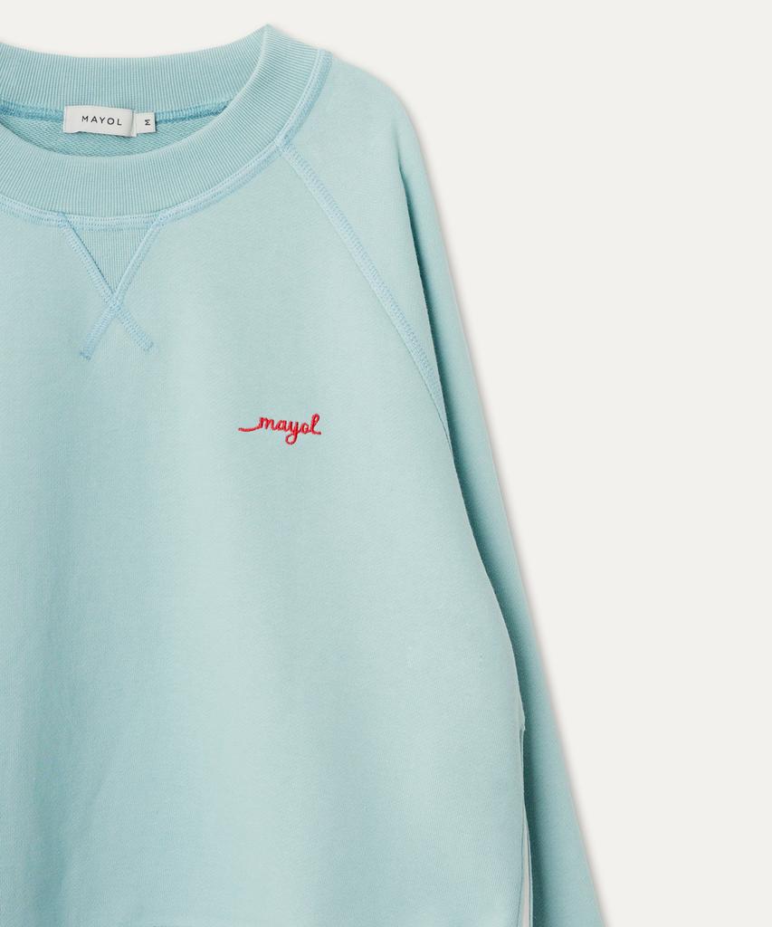 MAYOL Zipper Point Sweatshirt_Ice Blue