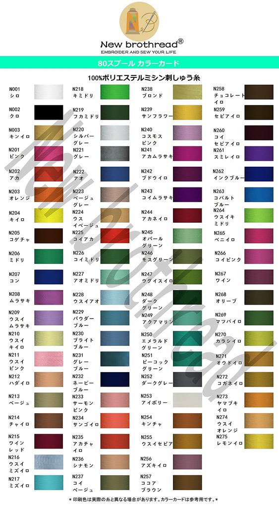 New Brothread 80 Spools Polyester Sewing Machine Embroidery Thread Set 1000M 50 Each Spool Colors Compatible with Janome Colors - (1100Y) No. -