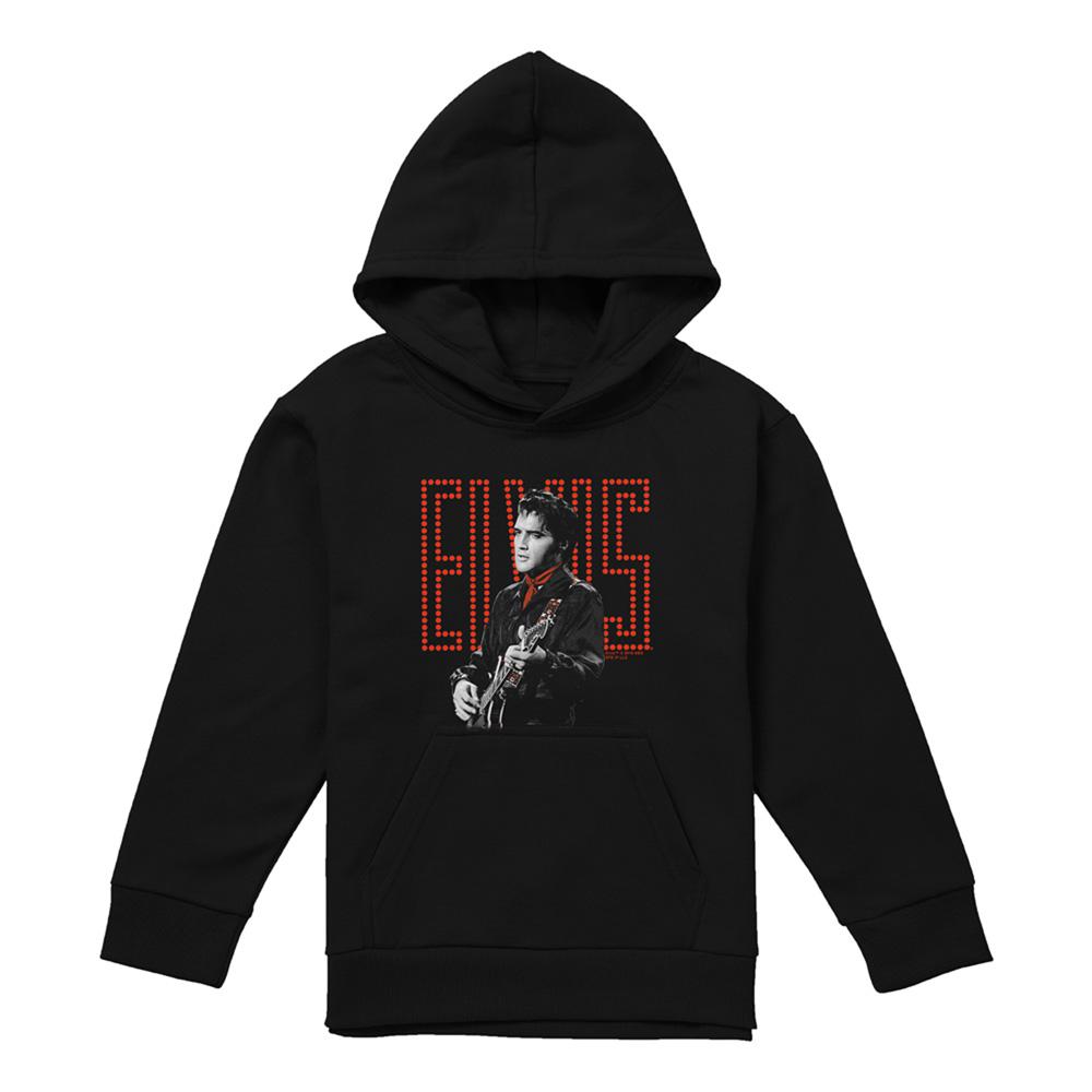 Elvis Presley Childrens/Kids Red Guitarman Hoodie