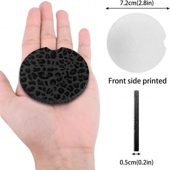 Автомобильные подставки под стакан с леопардовым принтом, Яркая шкура гепарда, 2,8 дюйма, Резиновые противоскользящие подставки под напитки в подстаканник автомобиля, Черно-серый Милый автомобиль