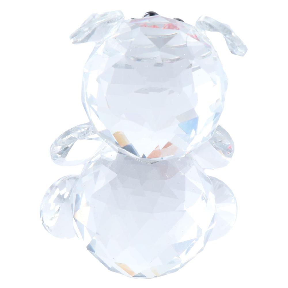 Red and Transparent Crystal Baby Bear Figurine Collection Bear Pretty Glass Ornament Home