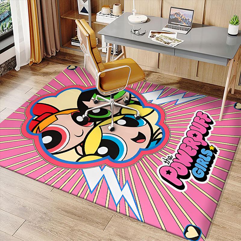 The Powerpuff Girls1 Printed Absorbent Washable Carpet, Non-Slip Bathroom Mats, Kitchen Rugs, Yoga Mat,Living Room Entrance, Camping Picnic Rugs