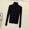 Осень и зима Новый свитер с высоким воротом Женский пуловер Длинный рукав Базовые топы Приталенный трикотажный низ Рубашка Короткие свитера