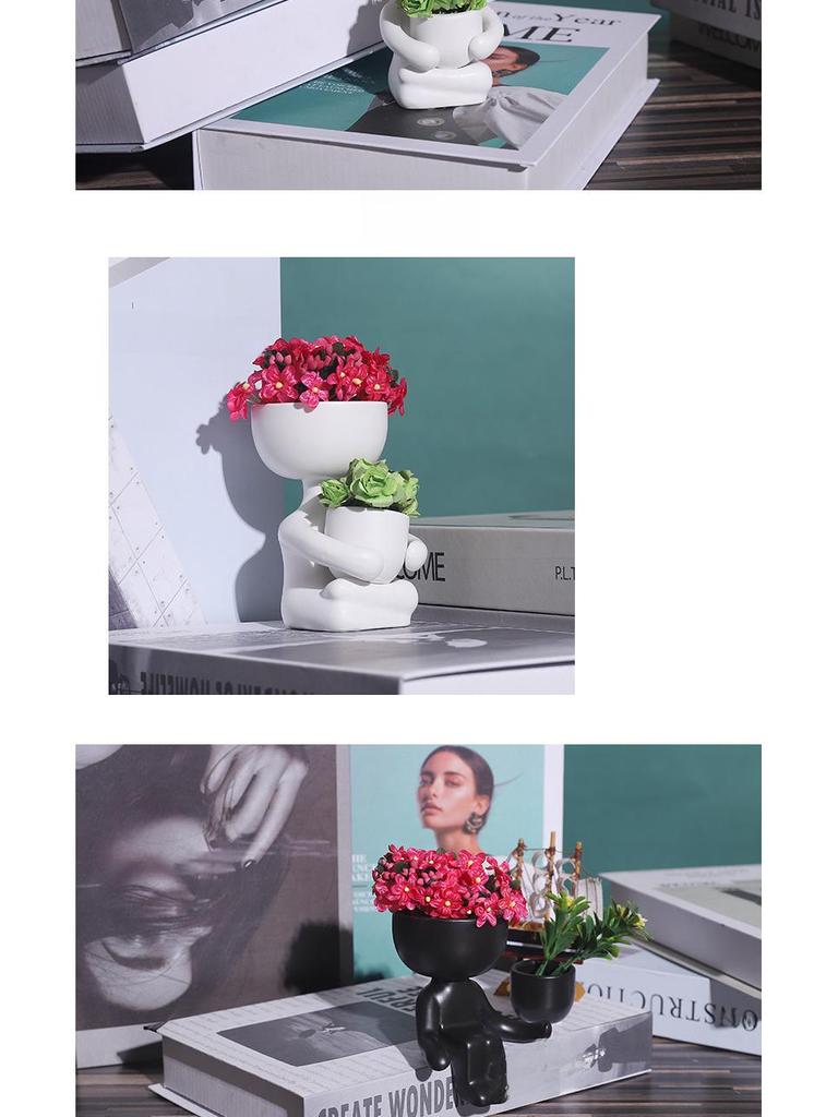 Мини-вазочка для суккулентов из керамики Cross-Border: Уникальный цветочный горшок в форме фасоли для декора дома и сада